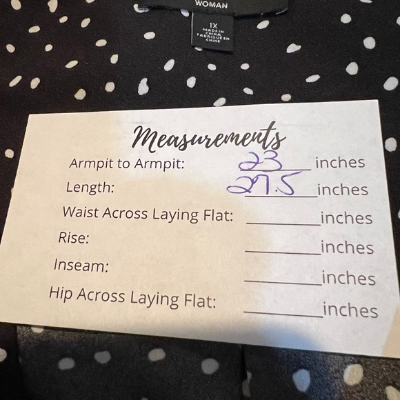 Lord & Taylor Polka Dot Blouse Black Size 1X Sleeveless Loose Fit V-Neck Top - Picture 3 of 7